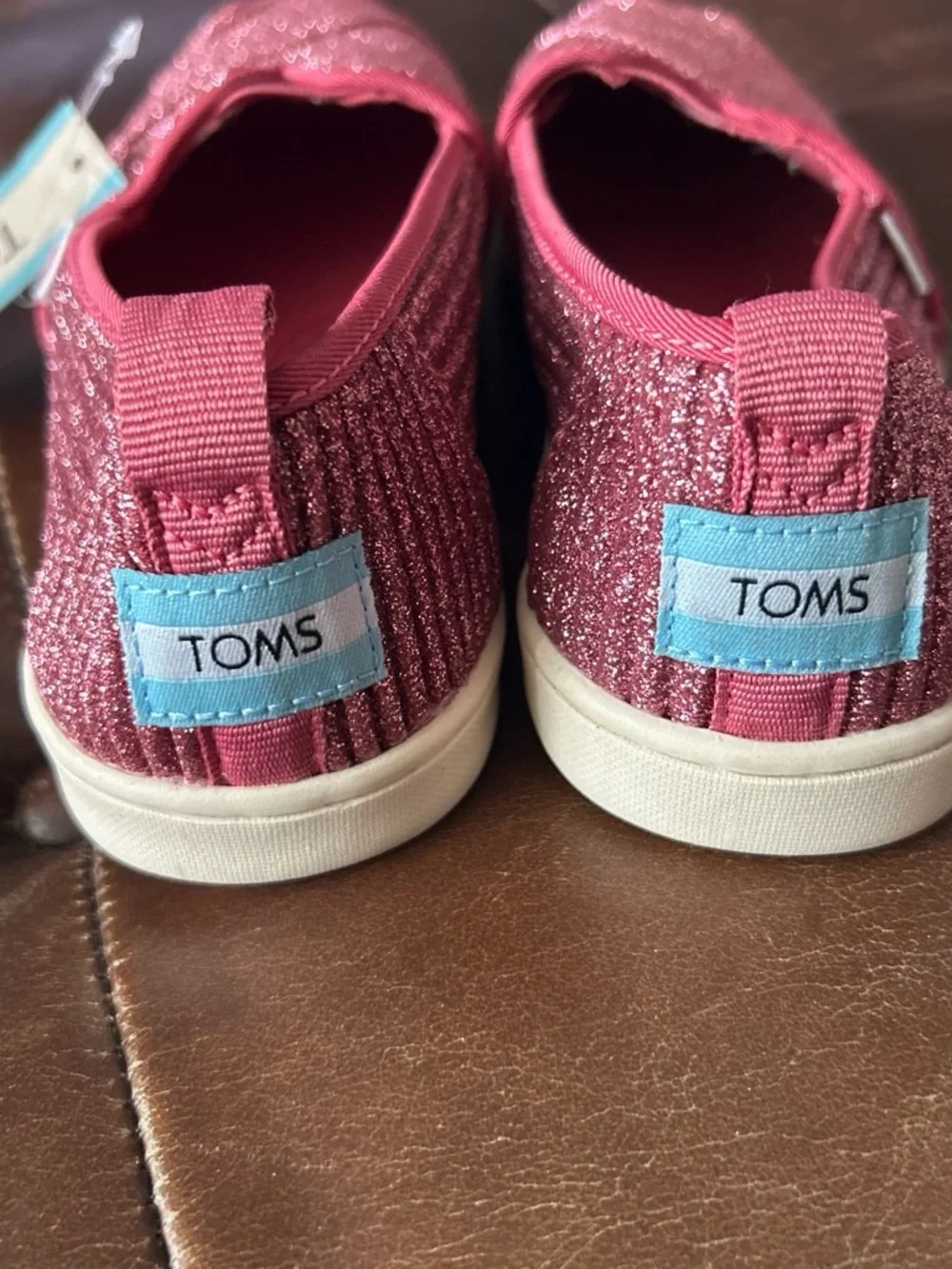 Toms Girls Sparkling Rose Slip-On Flats